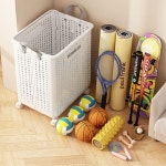 바퀴 달린 접이식 빨래 요가 폼 매트 정리 다용도 대용량 바구니 : 온.쇼핑