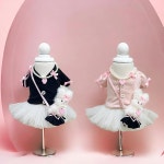 벨르독 리본코어 발레 튜튜 강아지 공주 원피스 크롭 가디건 애견 악세사리 예쁜강아지옷 : 벨르독