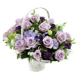 보라빛향기 혼합꽃바구니 / 전국꽃배달 꽃다발 생화 기념일 이벤트 GS해피플라워 : GS해피플라워