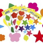 종이나라 도형 교육용 학습용 큰 스티커 4종 하트 꽃 별 나무 유치원 어린이집 : 포사레