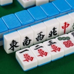 고급 마작패 휴대용 마작 세트 보드게임 중국 전통 놀이 40다크그린 중형 + 가방 : 루디프몰