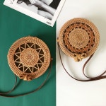 원형 라탄백 베트남 라틴 가방 다낭 한시장 기념품 나트랑 해변 숄더 크로스 버킷백 : 카미유상회