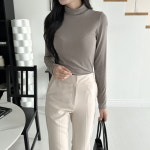 1+1 폴라티 여성 목티 얇은 기모 이너 슬림 스판 목폴라티 : 해시노멀