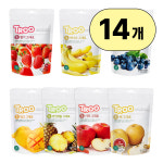 TROO 동결건조 과일칩 딸기 사과 바나나 블루베리 망고 파인애플 7종 x 2(14봉) : 자연한알