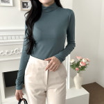 1+1 폴라티 여성 목티 얇은 기모 이너 슬림 스판 목폴라티 : 해시노멀