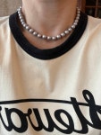 2줄네크리스 분위기강탈 옥진주네크리스 레이어드목걸이 : monter99