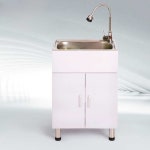 소형 개수대 간이 사무실 싱크대 탕비실 원룸 하부장 씽크대 몽땅 라이트화이트 201 스틸 42x37 : 몽땅999