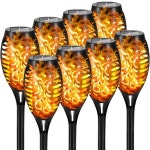 2LED 태양 불꽃 토치 라이트 깜박이는 빛 방수 통로 램프 정원 조경 잔디 장식 랜턴  개 4 개 6 개 8 개 : BURIBURI