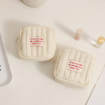 사각 누빔 생리대 화장품 파우치 위생용품 미니파우치 퀼팅 수납 : mellownyou