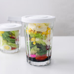 실리콘 뚜껑 밀폐 오나오 유리 용기 밀프랩 이유식 샐러드 유리병 보틀 400ml : 홈버튼