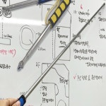 학교선생남강의봉 늘어나는막대기 중요문구가르키기 스펀지손잡이 금속스틱 25.5-140cm : 세모소상인