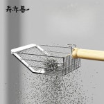 고양이 쓰레기 삽 일체형 금속 스테인레스 모래 똥삽 1.0mm 미세 구멍 (고운 모래) : .루나리아