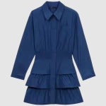 Banding shirt ruffle Dress navy : Purity shop