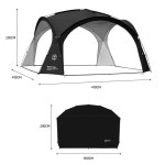 돔쉘터 8-10인용 야외텐트(블랙)(가림막포함) : 트랜디타운