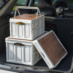 지엠지모터스 트렁크 정리함 캠핑박스 손잡이 업그레이드 3세대 모델 우드플레이트 포함 대형 : 꾸미자닷컴