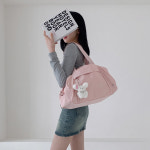 발레코어 보부상 나일론 숄더백 바스락 핑크 파란색 방수 더플백 보스턴 짐 가방 GB082 : 에이어패럴 Aapparel