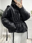 가니 로고 리본 립스탑 퀼팅 패딩 자켓 블랙 F8382 : 런던모드