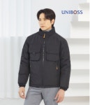 유니보스 UBS 1604 블랙 춘추 현장 작업복 가을 점퍼 작업복 반사띠 발열안감 단체복 문의환영 : 케이투충남세이프티