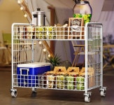 바구니 매대 접이식 마트 행사매대 노점 바구니매대 행사 의류 A.흰색(100X86X56)+4인치풀리 : 셀러케이샵