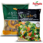 팜피아 냉동 유피단호박 슬라이스 2kg+냉동 9종야채 1kg : 쉐프맨