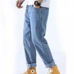 [ 팩토리 신 ] 통 배기 스타일 남자 캐주얼 데일리 패션 데님 팬츠 : 수앤수 팩토리