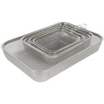 대흥 스텐 사각 바구니 소 채반 소쿠리 야채 채망 : 천호통상