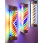 미용실 싸인볼 네온사인 사인 레트로 이용소 빈티지 간판 회전간판 입간판 헤어샵 미용실싸인볼 원통 1. X3 레인보우 18x18x90cm... 