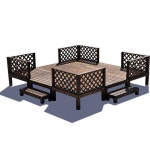 안나커머스 평상만들기 원목 조립식평상 정원 목재 격자 직각 울타리(탄화색) : 안나커머스