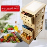 이동식 틈새수납장 원목 수납 정리함 미니 베란다 선반 바퀴 티크 20cm H1443 (타일 상판) 싱글 도어 : 인가젯