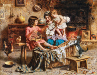 작품번호 2490 에우제니오 잠피기  The Feathered Friend 깃털 달린 친구 : 명화판매