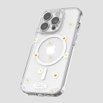 아이폰14 플러스 맥세이프 케이스 스마일데이지 패턴 클리어 렌즈가드 : 바이리움