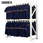 대형 스탠드 랙 행거 공장 세탁소 매장 조립식 옷걸이 가로막대 흰색 150x60x200 2겹 : 베델브릿지
