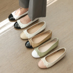 발편한 리본플랫 가죽 에나멜 투톤플랫 : 비비오