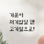 인테리어 붓글씨 혼체 레터링 스티커 기분이 저기압일 땐 고기앞으로 LJH-070S 검정 : 모노먼트