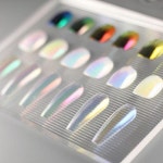 별글리터 6색 소관 Quick Dty 리퀴드 크롬 파우더 오로라 화이트 페인트 브러시 광택 닦기 전문 살롱 매니큐어 세트 : 핑크판다 6호점