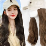 여자가발 볼캡 웨이브 신상 긴 머리 패션 가발 모자 일체형 : 예스이하우스