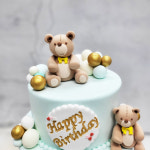 곰클레이 파티2단 클레이케익 민트 곰돌이 무지개 돌백일상 유치원생일잔치 모형케이크 : 곰클레이