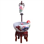 고풍스러운 어항 수조 세라믹 물고기 분지 금붕어 탱크 필터 초대형 원형 방황 흐르는 수련 수족관 도자기 실내 물멍 : 아이쉬몰