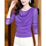 라인댄스상의 여성 티셔츠 반팔 셔링 댄스복 블랙 M : 나라라팜