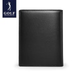 골프 GOLF 소가죽 가죽 블랙 지갑 남성 비즈니스 캐주얼 솔리드 컬러  카드 홀더 : 커스텀 소싱 월드