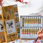 수채화 12 18 24 36 색상 중국어 회화 페인트 세트 5ML 12ML 그림 디자인 물감 학생 미술 용품 : 메카닉파트너스