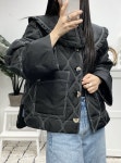 가니 디테처블 러플 빅카라 퀼팅 립스탑 자켓 블랙 F8670 : 런던모드