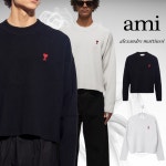 [24FW] 아미 니트 AMI스웨터 체인스티치 하트 로고 니트티 : 아델란타