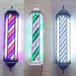 미용실 싸인볼 바버샵 원통형 간판 거치대 헤어샵 조명 사인볼 LED : 글로벌커넥션
