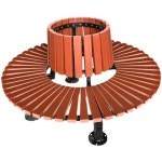 원형 벤치 야외 광장 방부목 인테리어 기둥 공원 원목 외경 1.5m 내경 0.7m : 킵업스토어