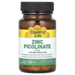 컨트리 라이프 아연 피콜리네이트 25mg 100정 Zinc 징크 칼슘 : 비타상회