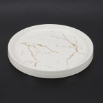 골드 대리석 세라믹 접시 도자기 커트레이 세트, 주방 테이블, 유럽 장식 디저트 20cm, : 정민물류상사