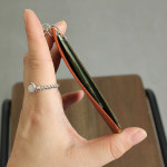 수제 가죽 카드 지갑 명함 천연 가죽 슬림 이니셜 각인 : 일로레더