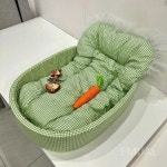 EM 사계절 고양이 강아지 수면 매트 하우스 침대 방석 핑크 고양이 둥지+레이스 엣지 고양이 7.5kg 이내 강아지 6kg 이내 : EMUAL