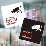 24기간 녹화중 CCTV 부착형 사각소형안내판 13x13cm 알림/표지판/안내문구/매장/홍보 : 데일리원샵
